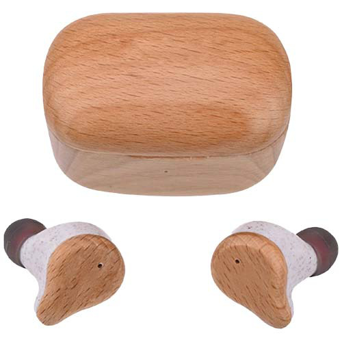 Prixton słuchawki douszne TWS163 Drewniany 2PA18571 (1)