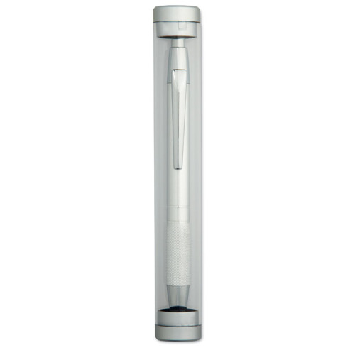 Aluminiowy długopis w tubie srebrny mat MO7392-16 