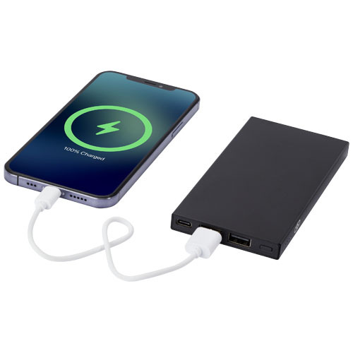 Connect powerbank o pojemności 5000 mAh z aluminium RCS pochodzącego z recyklingu  Czarny 12434990 (12)