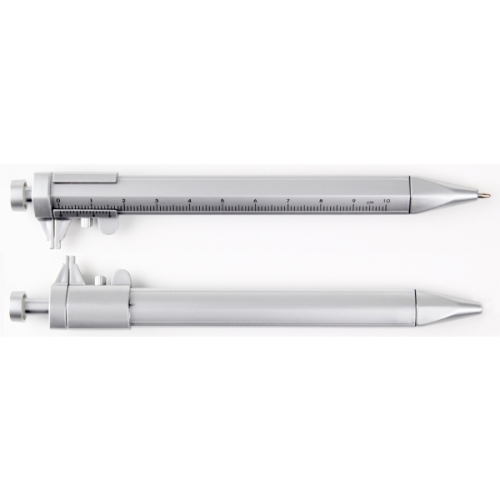 Długopis plastikowy z suwmiarką PRESCOT szary 197207 (3)