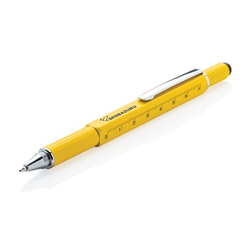 Długopis wielofunkcyjny, poziomica, śrubokręt, touch pen żółty V1996-08 (4)