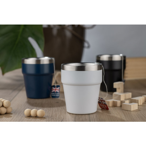 Kubek z recyklingowanej stali nierdzewnej MAKEL 300 ml Biały 16404-01 (4)