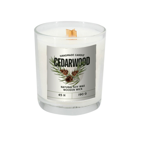 Świeca sojowa 190g Cedarwood Przeźroczysty PS0003 (2)