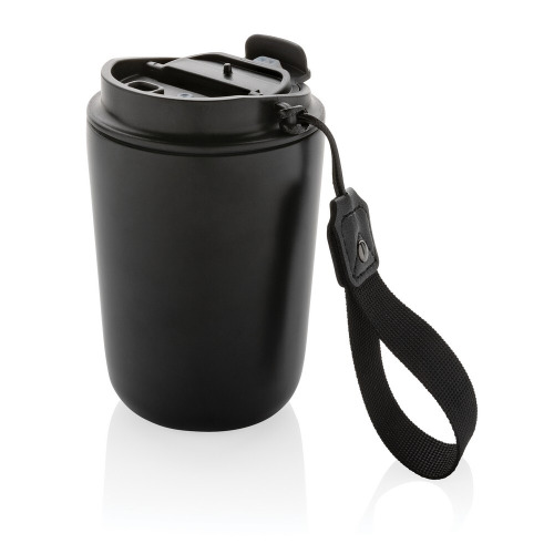 Kubek termiczny 380 ml Cuppa, stal nierdzewna z recyklingu czarny P435.021 