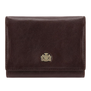 Damski portfel WITTCHEN skórzany z herbem na napę Brązowy