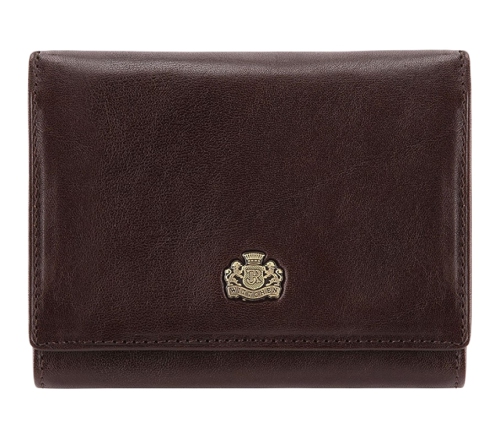 Damski portfel WITTCHEN skórzany z herbem na napę Brązowy WITT10-1-070 