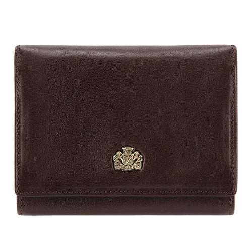 Damski portfel WITTCHEN skórzany z herbem na napę Brązowy WITT10-1-070 