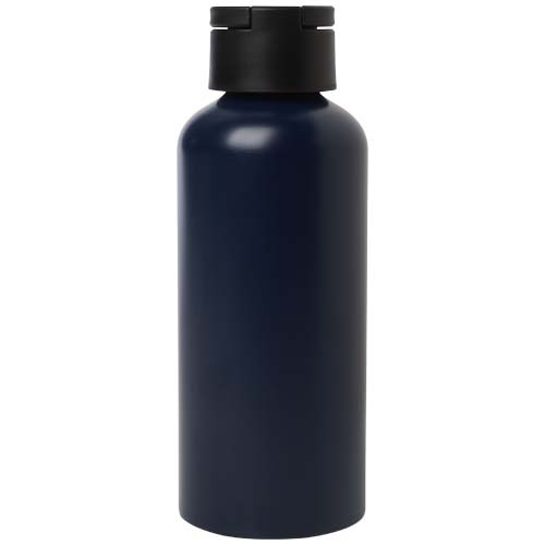 Trinity butelka na wodę z aluminium z recyklingu z certyfikatem RCS, z pokrywką RPET 600 ml Navy Blue 10081555 (3)