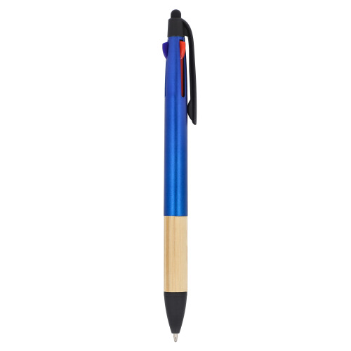 Długopis 3-kolorowy z uchwytem z bambusa Niebieski LT80561-N0011 (3)