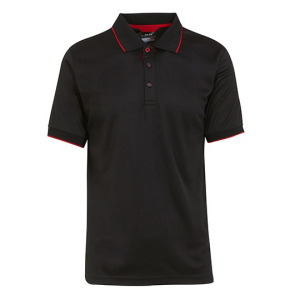 Koszulka Polo Męska Poliestrowa Odprowadzajaca Wilgoc - Black & Lime