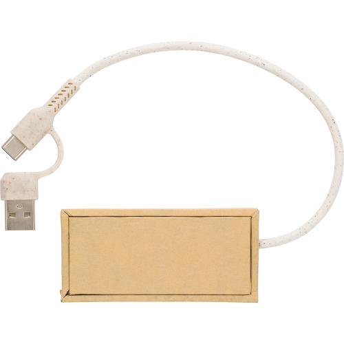 Hub USB 2.0 z papieru z recyklingu Brązowy V1227-16 (3)