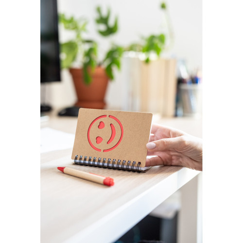 Notatnik ok. B7 "uśmiechnięta buzia" z długopisem | Dylan Czerwony V7247-05 (4)