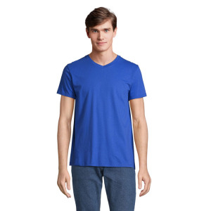 REGENT V  V-NECK T-SHIRT Niebieski