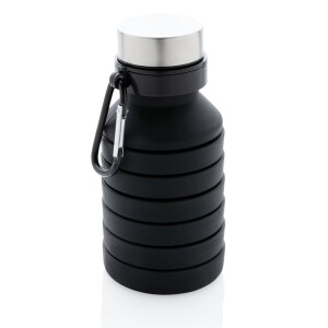 Składana butelka sportowa 550 ml z karabińczykiem czarny