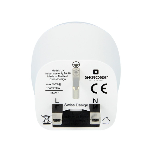 Adapter EUROPA na UK bez USB SKROSS Biały EG 024606 (1)