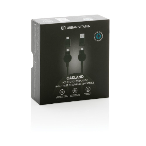 Kabel do ładowania 6 w 1 45W Urban Vitamin Oakland Czarny P302.701 (8)