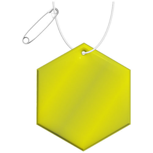 RFX™ reflective odblaskowa zawieszka z TPU, sześciokąt Neonowy żółty 1PR11113 