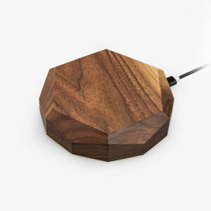 Ładowarka indukcyjna geometryczna drewniany - orzech