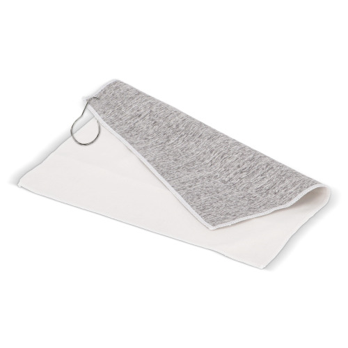 Szybkoschnący ręcznik golfowy z haczykiem R-PET 30 x 30 cm sublimacja Biały / szary LT95006-N0161 (4)