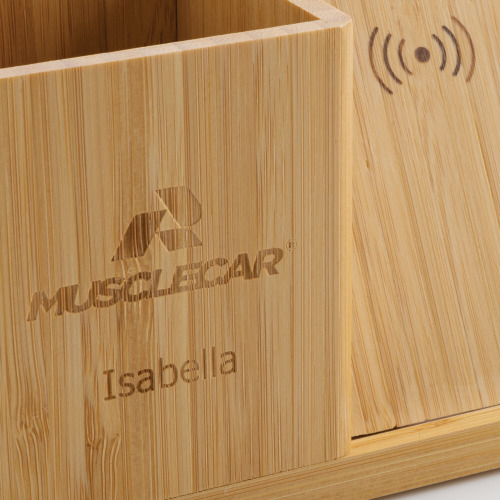 Ładowarka bezprzewodowa 10W, organizer na biurko Calgary Brązowy P308.479 (11)