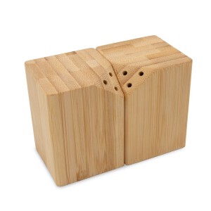 Bambusowy zestaw do soli i pieprzu drewno