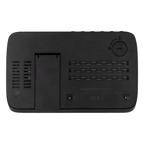 Ładowarka bezprzewodowa 5W-15W Exclusive Collection, wielofunkcyjny zegar cyfrowy | Isha Czarny V1161-03 (7)