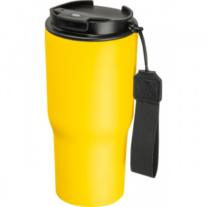 Kubek termiczny 550 ml ze stali z recyklingu DANA żółty