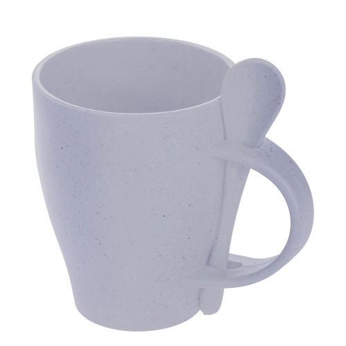 Bambusowy kubek 300 ml z łyżeczką Błękitny V0847-23 