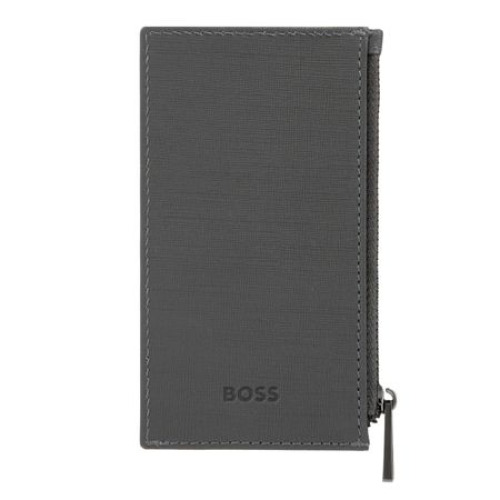 Portfel na karty z zamkiem Double B Saffiano Black Szary HLK526H (2)