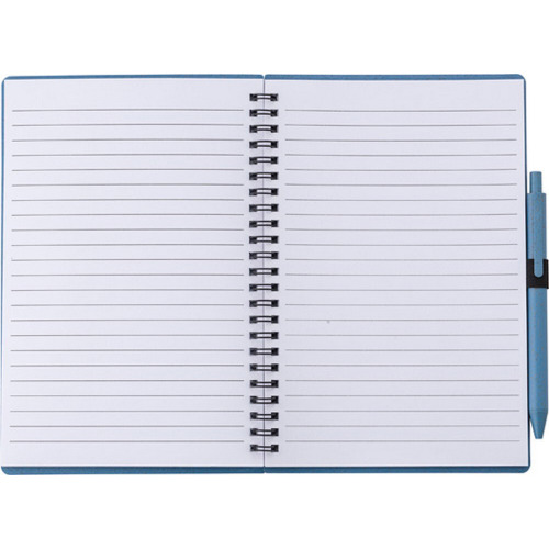 Notatnik ok. A5 ze słomy pszenicznej z długopisem niebieski V0238-11 (2)