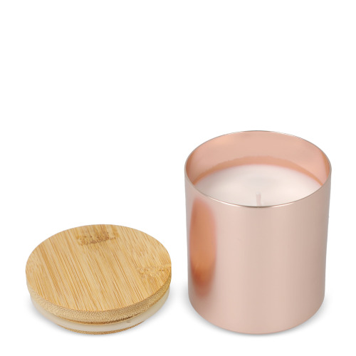 Świeca zapachowa Bhakti na bazie roślin w aluminiowym słoiku z recyklingu Różowe złoto LT90745-N0045 (4)
