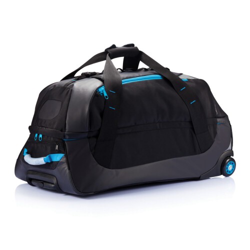 Duża torba sportowa, podróżna na kółkach niebieski, czarny P750.005 