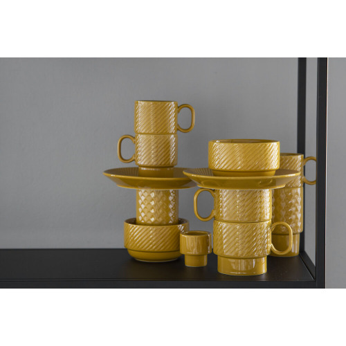 Kubek do kawy COFFEE & MORE 2-szt, żółty Żółty 5018524- (5)