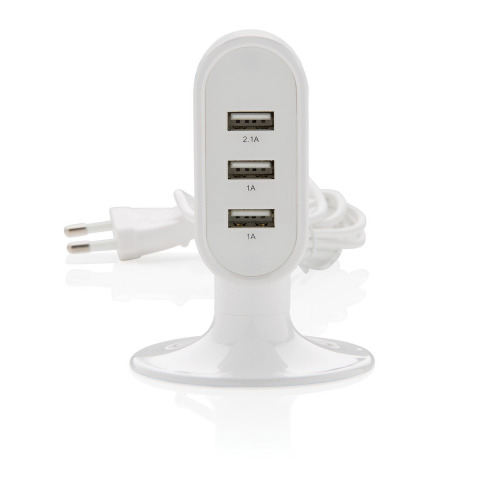 Ładowarka na biurko, 3 porty USB Biały V3773-02 (2)