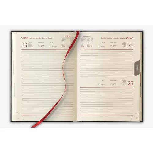 Kalendarz książkowy A5 dzienny Classic Natural Narni Granatowy OGKK918N-A5GRN (1)