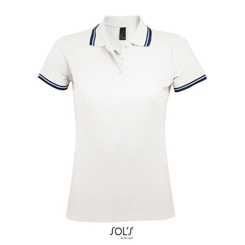 PASADENA damskie polo 200g White / navy S00578-NW-L 