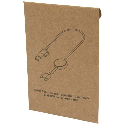 Alasia kabel do synchronizacji danych i szybkiego ładowania 5 w 1 27 W o długości 30 cm z tworzyw sztucznych i aluminium pochodzących z recyklingu Czerwony 12442421 (2)