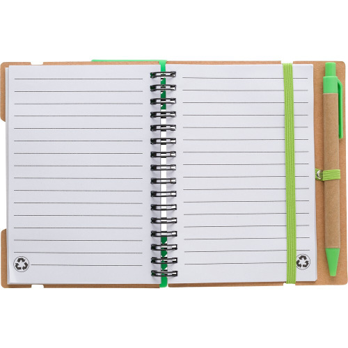 Zestaw do notatek, notatnik, długopis, linijka, karteczki samoprzylepne Jasnozielony V2991-10 (6)