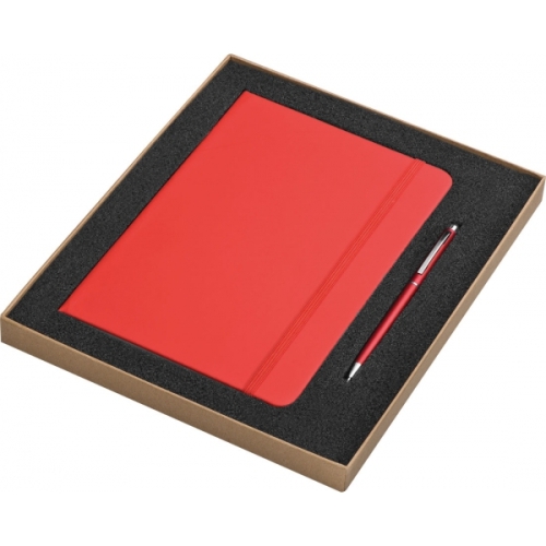Zestaw notebook i długopis SORGUN czerwony 287405 (1)