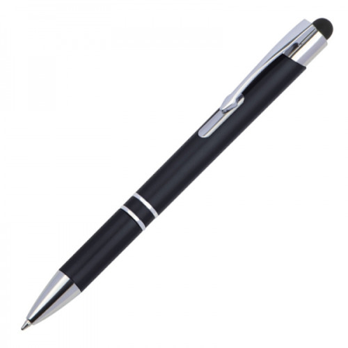 Długopis plastikowy touch pen z podświetlanym logo WORLD Czarny 089203 (2)