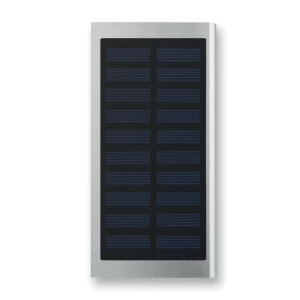 Solarny power bank 8000 mAh srebrny mat