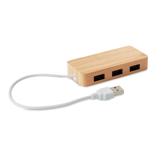 3 portowy hub USB 2.0 drewna MO9738-40 