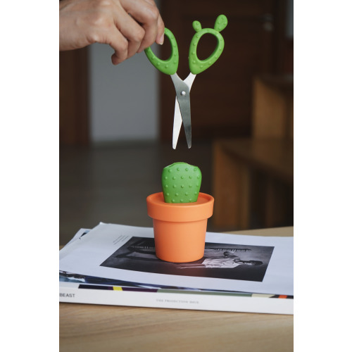 Nożyczki w pojemniku Cactus Wielokolorowy QL10282-OR-GN (6)