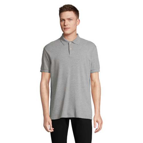 PACIFIC MEN POLO Szary Melanż 2 S04439-GY-5XL 