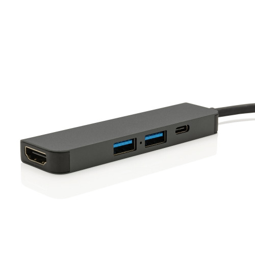 Hub USB 3.0 i USB typu C Terra, wejście HDMI 4K, RABS Szary P308.652 (1)
