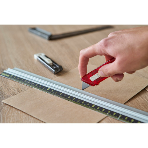 Nóż do tapet z mechanizmem zabezpieczającym Czerwony V5633-05 