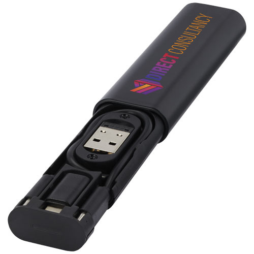 Whiz modułowy kabel do ładowania z tworzyw sztucznych pochodzących z recyklingu Czarny 12436290 (1)