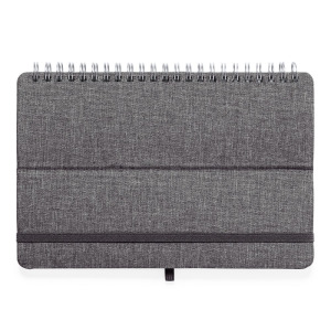 Notatnik RPET ok. A5, stojak na telefon, stojak na tablet Szary