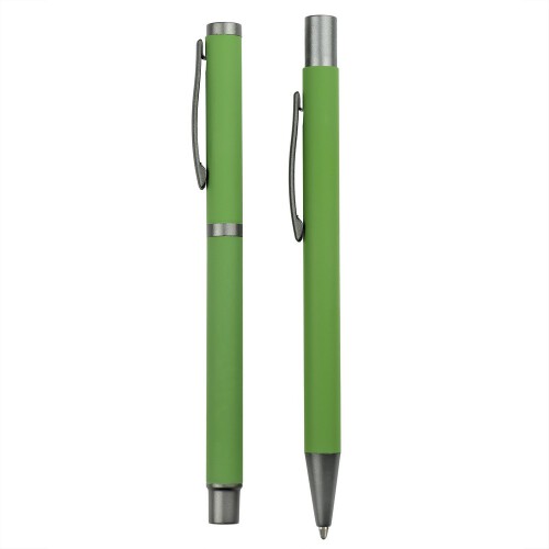 Zestaw piśmienny, długopis i pióro kulkowe zielony V1957-06 (2)