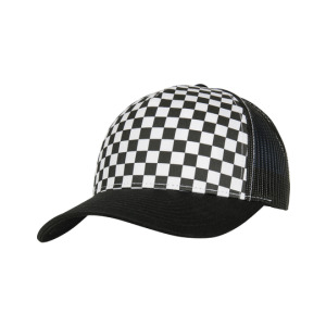 Czapka trucker retro szachownica - Lightrose & White